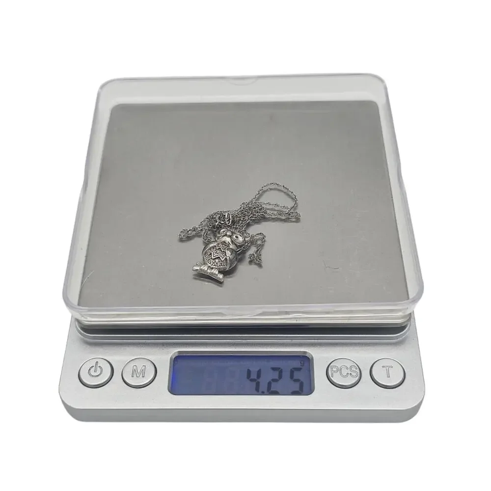 Sterling Silver Owl On The Branch Diamond Pendant with Chain Necklace - Picture 7 of 8